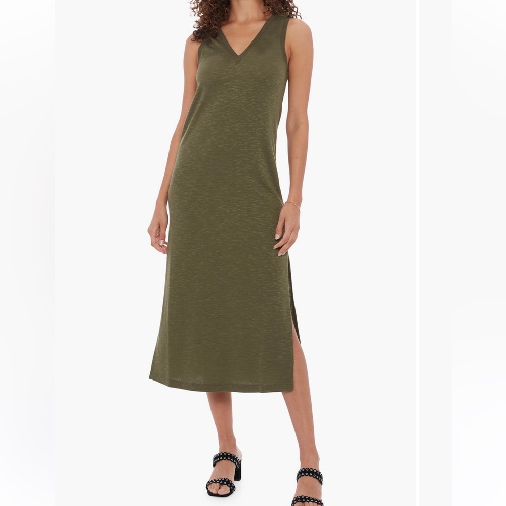 Paige Olive Green Sleeveless Midi Dress